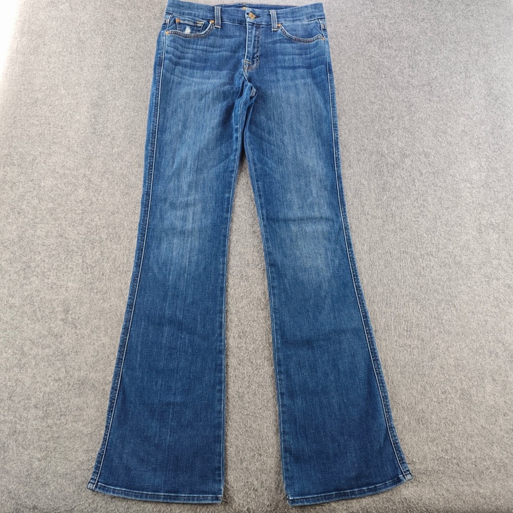 7 For All Mankind A Pocket Jeans Womens 28 Blue Flare Denim Stretch